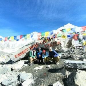 Trekkers arrive at Everest Base Camp