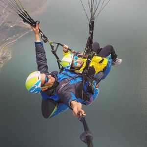Nga Bui enjoy paragliding Trip in Pokhara