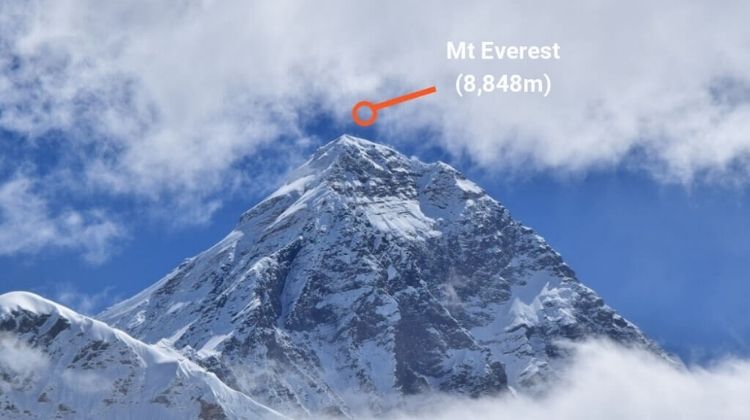 Pyramid shape of Mount Everest