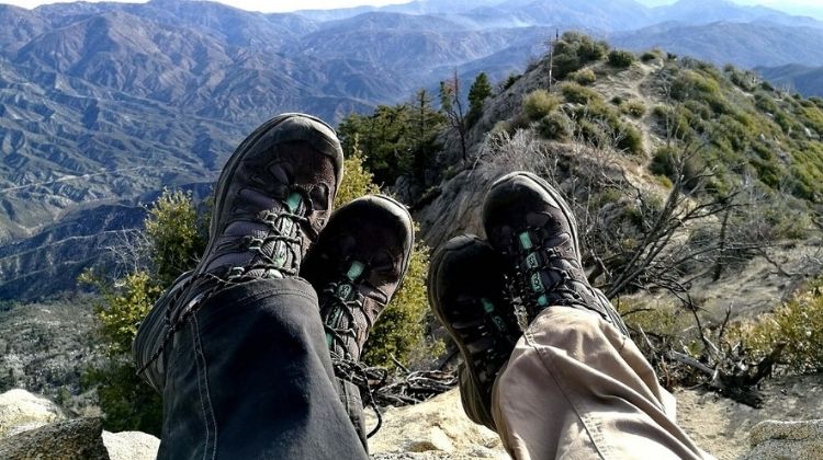 Hiking boot and the mountain